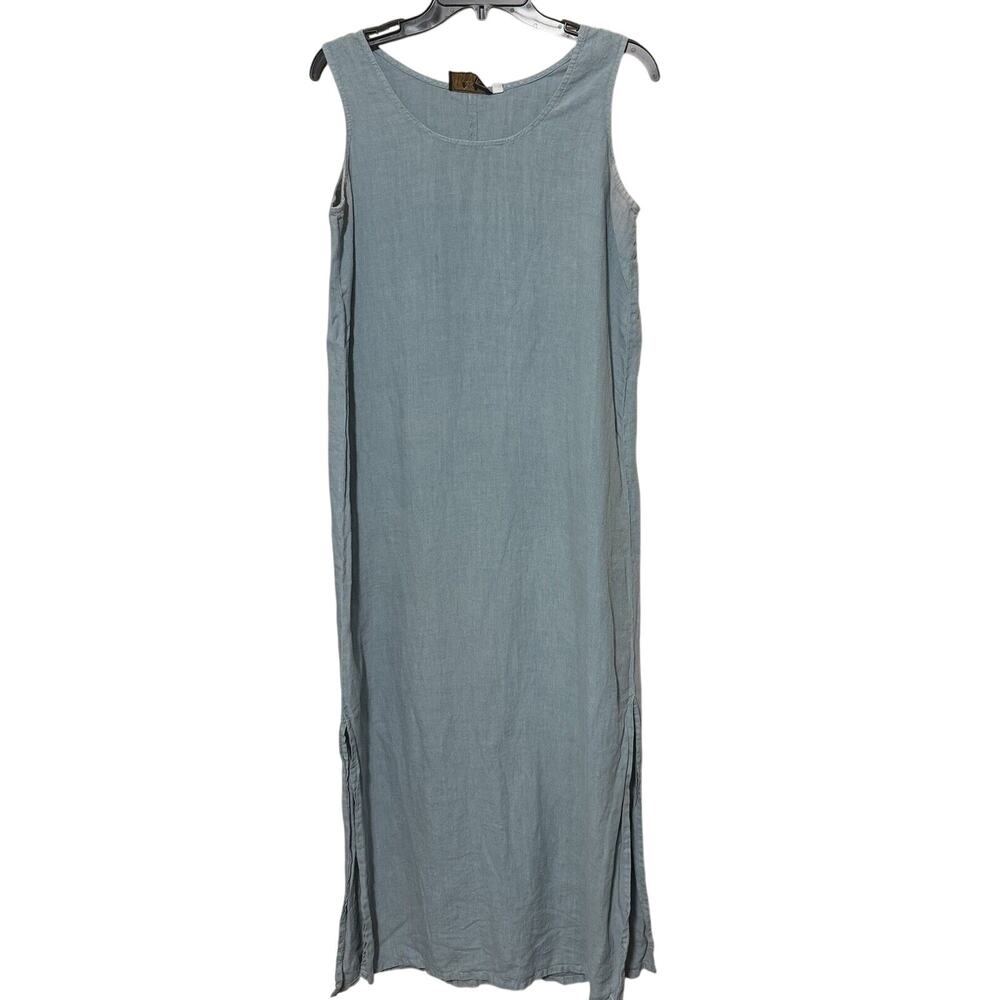 Vintage‎ Basement USA Denim Maxi Long Sleeveless 90’s Dress Chambray Jumper Sz S